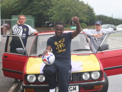 JP Kalala with the punishment car